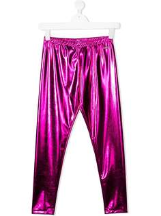Gaelle Paris Kids легинсы с логотипом металлик