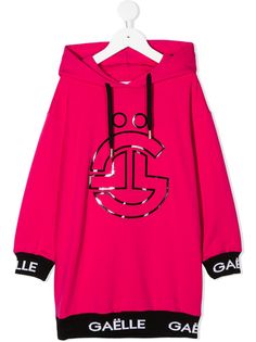 Gaelle Paris Kids платье с капюшоном и логотипом