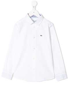 Lacoste Kids рубашка с вышитым логотипом