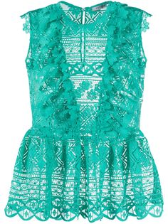 Vivetta топ с баской и вышивкой