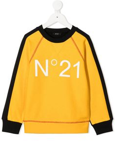 Nº21 Kids толстовка в стиле колор-блок с логотипом