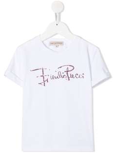 Emilio Pucci Junior футболка с логотипом из пайеток