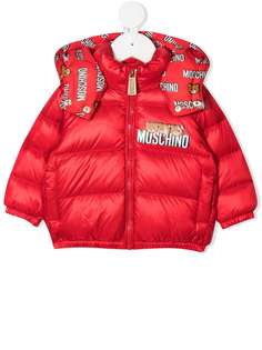 Moschino Kids пуховик с логотипом Teddy Bear