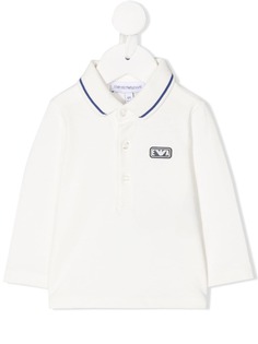 Emporio Armani Kids рубашка поло с длинными рукавами и нашивкой-логотипом