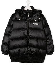 Moschino Kids пуховик с логотипом