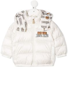 Moschino Kids пуховик с логотипом