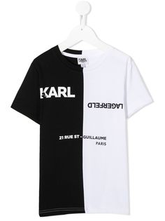 Karl Lagerfeld Kids футболка в стиле колор-блок с логотипом