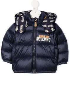 Moschino Kids пуховик с логотипом