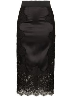 Dolce & Gabbana юбка с высокой посадкой с отделкой кружевом