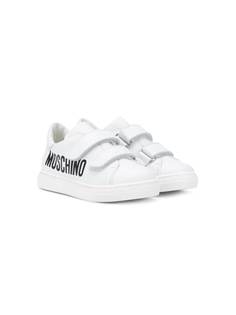 Moschino Kids кеды на липучках с логотипом