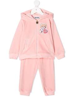 Moschino Kids велюровый спортивный костюм с принтом Teddy