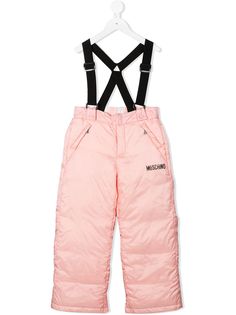 Moschino Kids дутые брюки с подтяжками