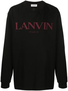 LANVIN футболка с логотипом и длинными рукавами