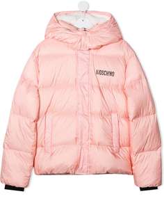 Moschino Kids куртка-пуховик с логотипом