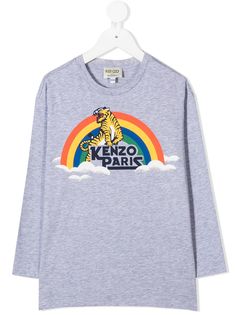 Kenzo Kids футболка с длинными рукавами и принтом Tiger