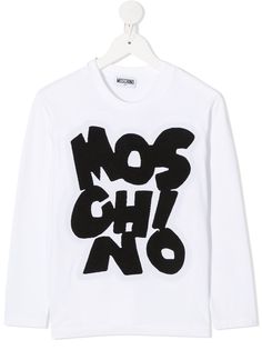 Moschino Kids топ с длинными рукавами и логотипом