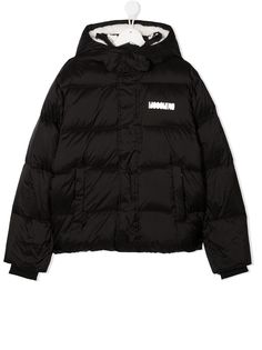 Moschino Kids пуховик с логотипом