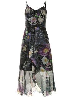 Marchesa Notte вечернее платье макси с цветочным принтом