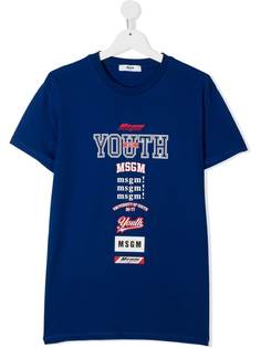 Msgm Kids футболка с круглым вырезом и графичным принтом