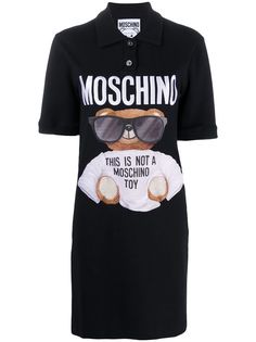 Moschino платье поло с графичным логотипом