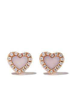 AS29 серьги-гвоздики Miami Heart из розового золота с бриллиантами и жемчугом