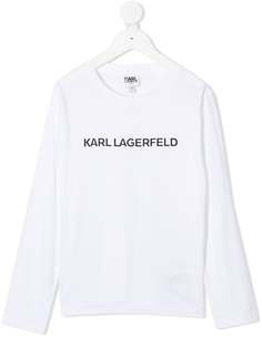 Karl Lagerfeld Kids футболка с длинными рукавами и логотипом