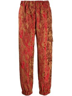 Alberto Biani жаккардовые брюки карго с цветочным узором