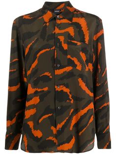 Aspesi рубашка с длинными рукавами и принтом