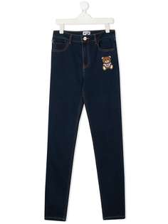 Moschino Kids джинсы прямого кроя с вышивкой