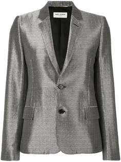 Saint Laurent блейзер с эффектом металлик