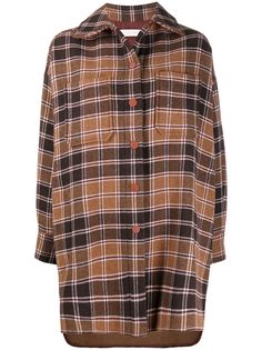 See by Chloé клетчатое пальто-рубашка оверсайз