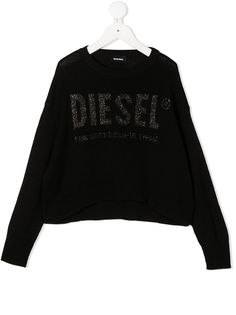 Diesel Kids джемпер оверсайз с логотипом металлик