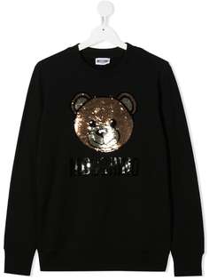 Moschino Kids толстовка Teddy Bear с пайетками