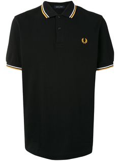 FRED PERRY рубашка поло с отделкой в полоску и логотипом