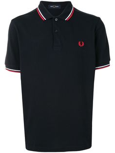 FRED PERRY рубашка поло с отделкой в полоску и логотипом
