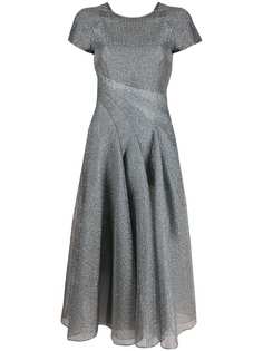 Emporio Armani расклешенное платье миди с эффектом металлик