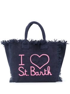 Mc2 Saint Barth пляжная сумка с надписью и бахромой