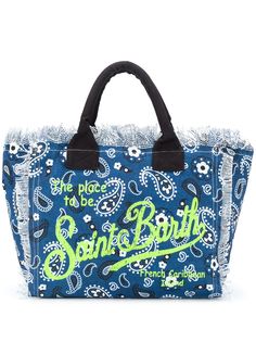Mc2 Saint Barth пляжная сумка с логотипом и принтом пейсли