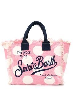 Mc2 Saint Barth пляжная сумка в горох с логотипом