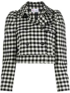 RED Valentino укороченный жакет в клетку гингем