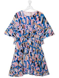 Emilio Pucci Junior расклешенное платье с принтом
