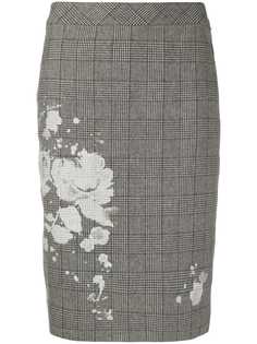 Boutique Moschino юбка в клетку с цветочным принтом