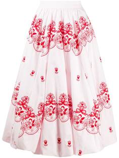 Simone Rocha юбка миди с вышивкой