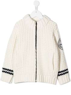 Stone Island Junior кардиган фактурной вязки на молнии