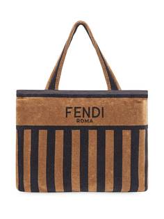 Fendi сумка-полотенце в полоску с логотипом