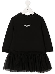 Balmain Kids платье-толстовка с пышной юбкой