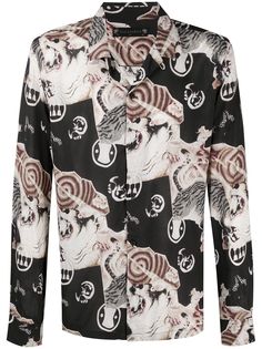 AllSaints рубашка с абстрактным принтом