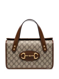 Gucci сумка тоут с узором GG Supreme и пряжкой Horsebit