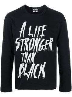 Black Comme Des Garçons футболка с длинными рукавами и надписью