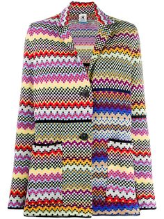 M Missoni однобортный блейзер с узором шеврон